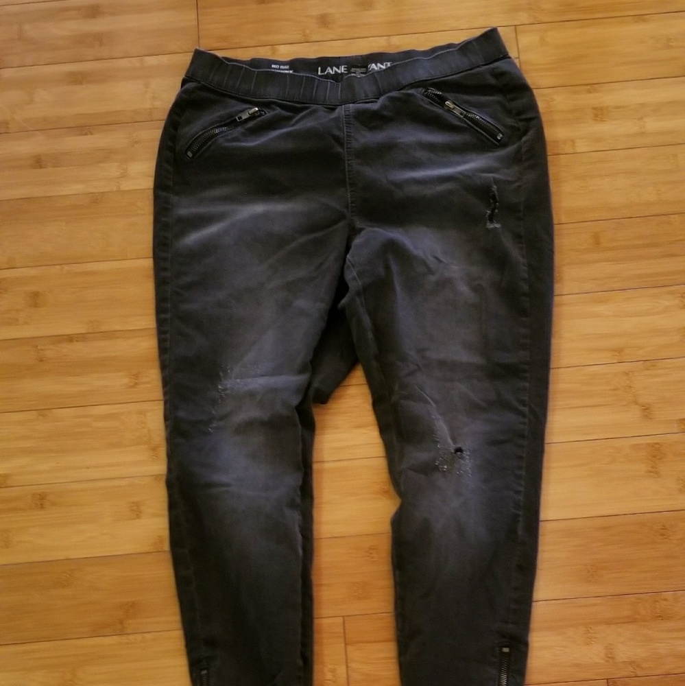 Lane Bryant pull on black/gray jeggings